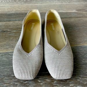 *SOLD* VIVAIA Square Toe V-Cut Flats Slip-On, Machine Washable. Size US 10